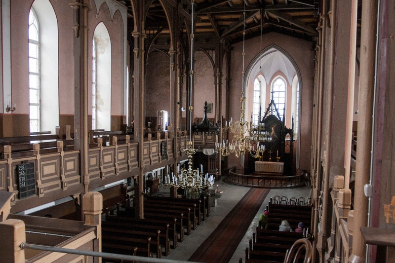 fotonegatiiv, Viljandi, Pauluse kirik kaunistatud vanikutega rephoto