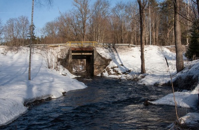 fotonegatiiv, Viljandi, Uueveski oja talvel rephoto