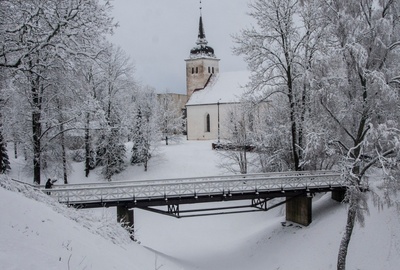 fotonegatiiv, Viljandi, Varesesild (järve pool, taga kirik) rephoto