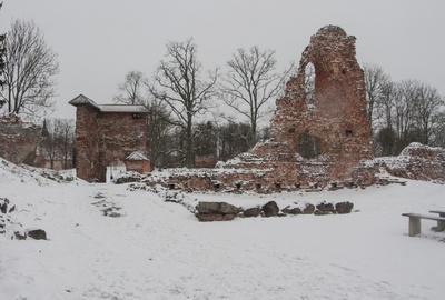 fotonegatiiv, Viljandi, Kaevumägi talvel (kaev, Suurmüür) rephoto