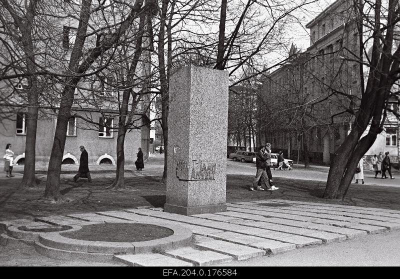 The foundation of the communist character Jaan Anvelt monument.