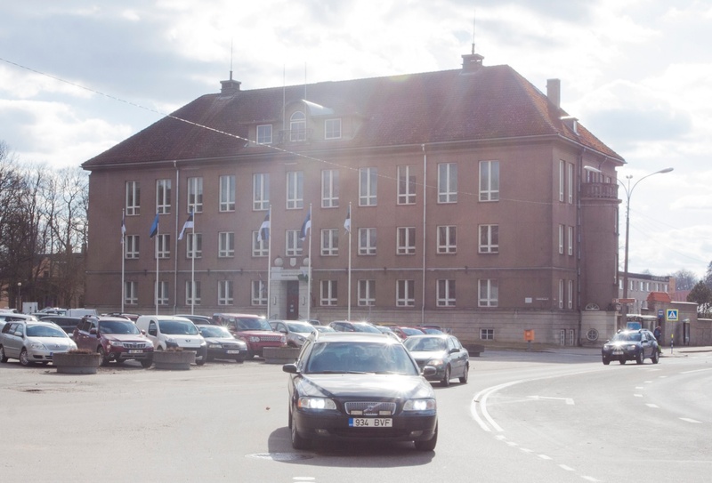 Building of the Viljandi Department of Eesti Pank, view of the building. Architect Karl Burman rephoto