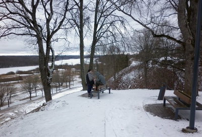 fotonegatiiv, Viljandi, I Kirsimäe järvepoolne ots, II Kirsimägi järveäärne heinamaa, Viljandi järv rephoto