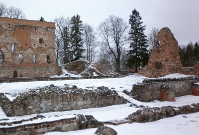 fotonegatiiv, Viljandi, Kaevumägi talvel (kaev, Suurmüür) rephoto
