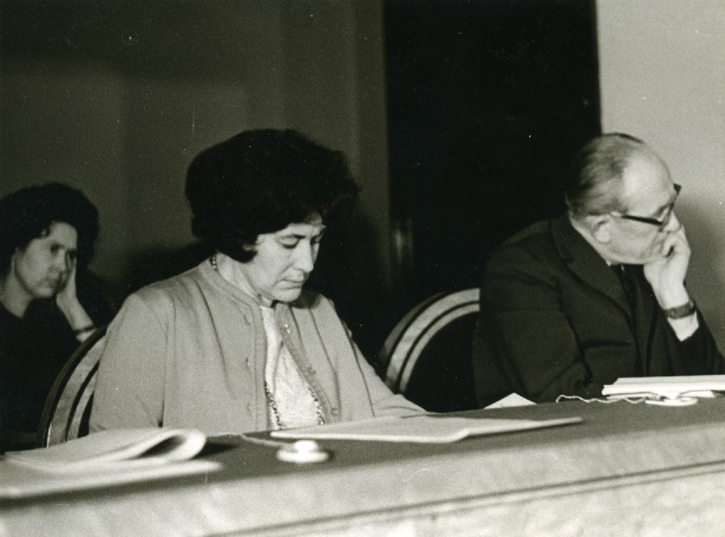 Debora Vaarandi and August Sang at the V Congress of Estonian Soviet writers in Tallinn on 17 February 1966.