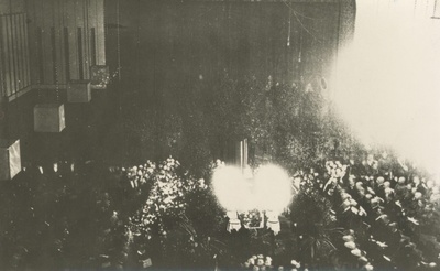 A. Kitzberg's funeral "Vanemuise" hall in 1927.  similar photo