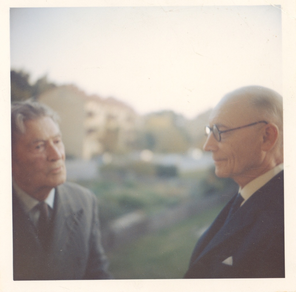 Johannes and Joseph Aavik in Stockholm at the balcony in autumn 1964