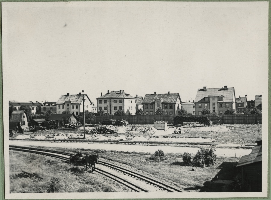 Railway and residential buildings near a. m. Luther factory