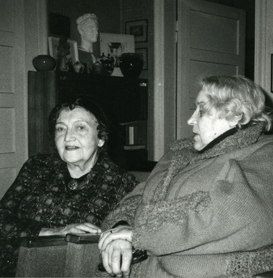 Betti Alver and Eeva Niinivaara Koidula tn 8-2 April 27, 1983.  similar photo