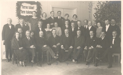 "Postimehe" editorial family with 6 Finnish journalists in the event of the presence of Dr. L. K. Relander, President of the Republic of Finland in Tartu on 23 May 1925  duplicate photo