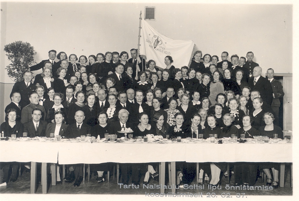 From the blessing of the flag of the Tartu Women’s Song Society 20.02.1937. Among others, K. e. Sööt