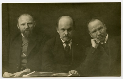 Ants Laikmaa, Nikolai Triik and Kristjan Raud.  duplicate photo