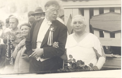 Härma, Miina and R. Kull 10th general song party in Tallinn in 1933.  duplicate photo