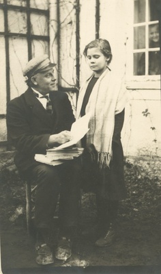Hendrik Adamson with his student [1924. A.]  duplicate photo