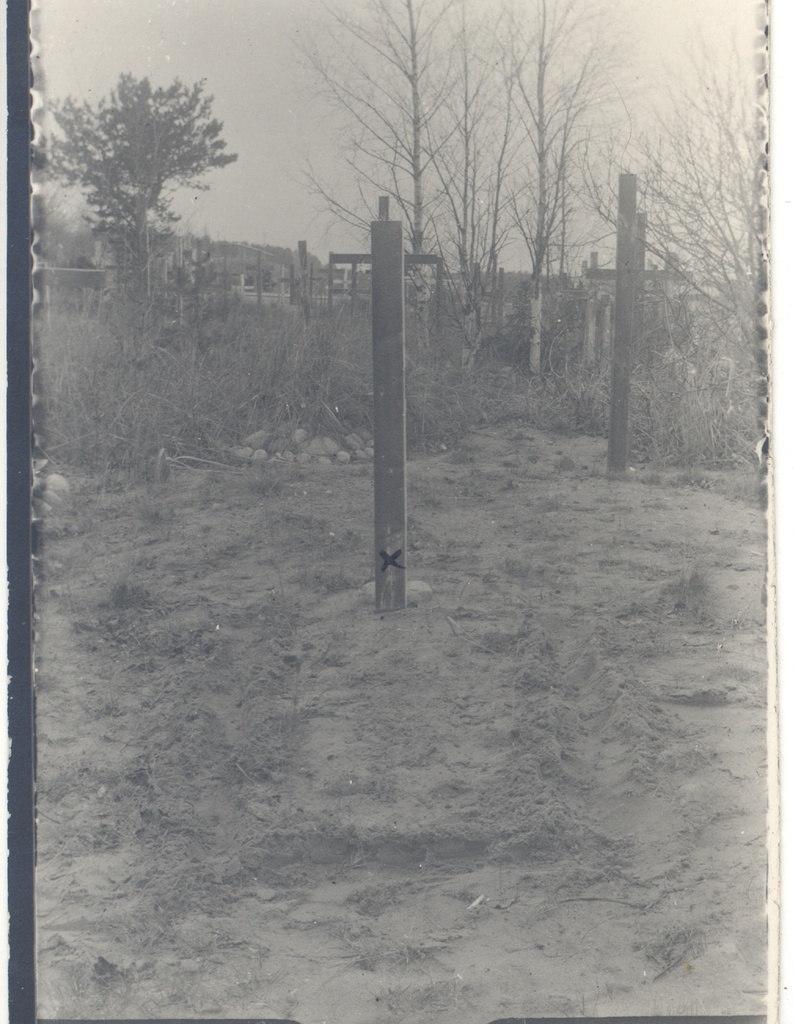 Jan Oksa's grave before opening the monument pillar