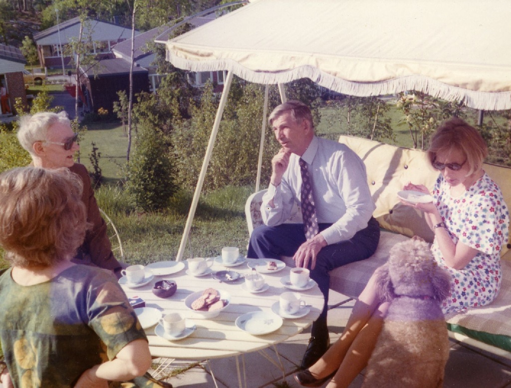 Arvo Mägi 60th birthday 1973 Arvi Moor, Karl Ristikivi and others at the coffee table