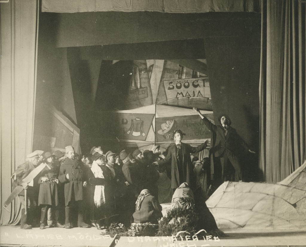 A. Adson "Lets pass" in the Estonian Drama Theatre in 1923. Scene from the stage
