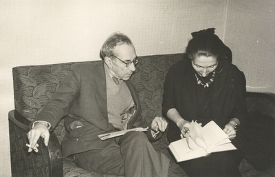 From the left: Mart Raud and Helene Siimisker 27 November 1959 in Tallinn  similar photo