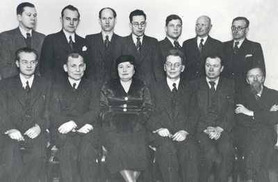 FR. Tuglas (Iv. VAS. 4) with Lithuanian writers in Kaunas on February 17th. 1938  duplicate photo
