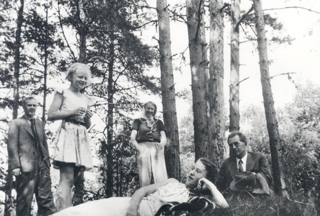 P. Kurvits, e. Eesorg, s. Oinas-Kurvits, f. Tuglas, e. Tuglas. Valkla, August 1939