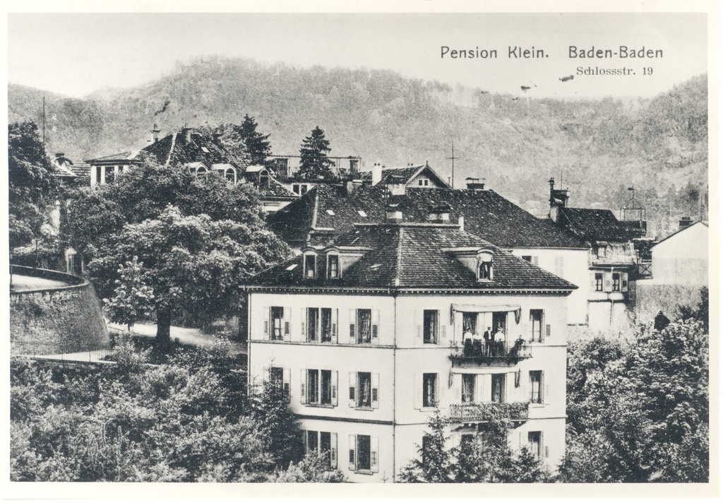 [Vilde, Eduard], Baden-Baden, Pansion, where e. Vilde improved health in the summer of 1922
