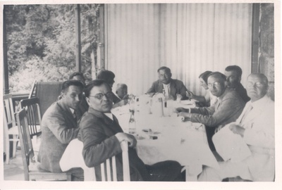Vilde, Eduard Siguldas at the home of Latvian writers and journalists in the summer of 1930s.  duplicate photo