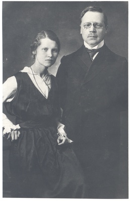 Eduard and Vanda Hubel on the wedding day. May, 1916  duplicate photo