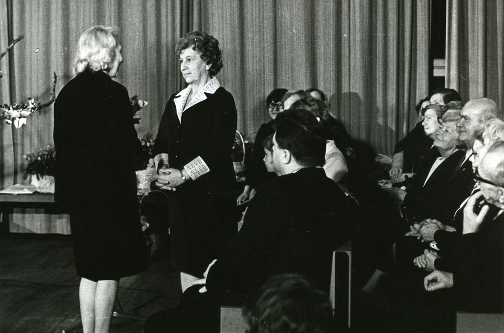 The 60th anniversary of the Kersti Merilaasi in the House of Writers 7. XII 1973 yr.