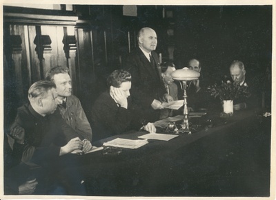 The 100th anniversary of the birthday of L. Koidula in Moscow 1943 Ed. Päll, Aug. Jakobson, Johannes Vares-Barbarus  similar photo