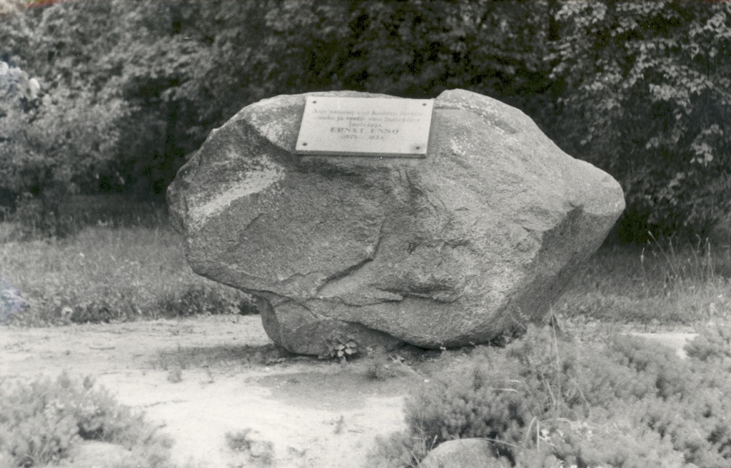 Memorial stone Ernst Ennole Lighted. 1970s.