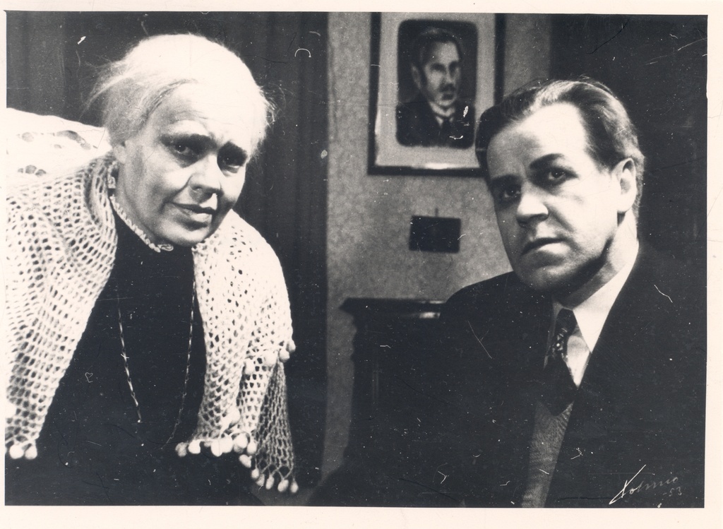 Hella Wuoli River "What now, Niskamäe?" Premiere 12. II 1953, Old Penitenti - Elsa Turakoinen, Juhani - Edvin Laine