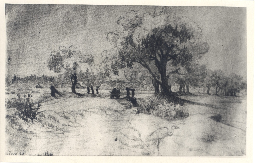 Köler, Johann, Võru view, at the forefront of Fr. R. Kreutzwald's throat "Juku", pencil figure 20. VII 1864