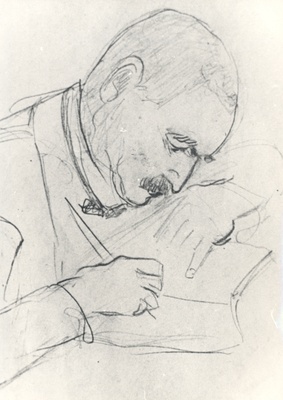 Ernst Enno in the early 1930s. Ella Enno drawing (piece)  duplicate photo