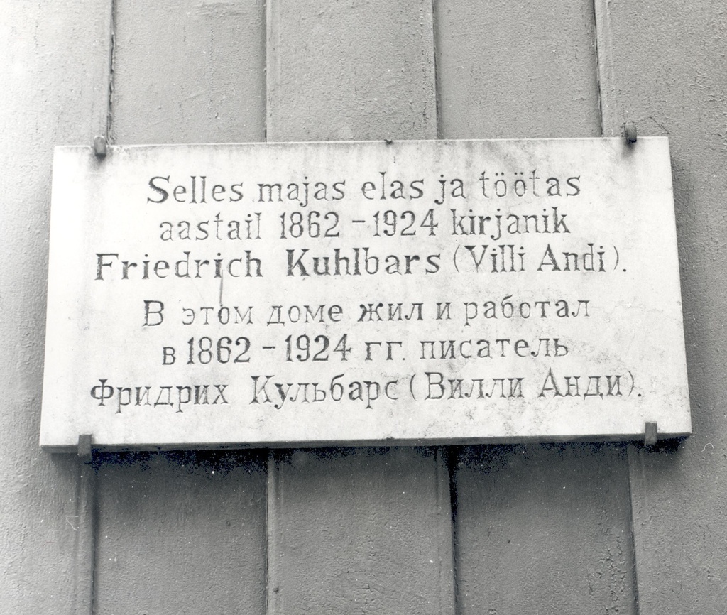 Friedrich Kuhlbars House in Viljandi in the years 1862-1924