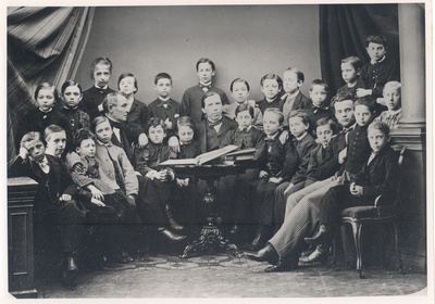 Jakobson, C. R. Petersburg with teachers Popov, Constantinov and students  similar photo