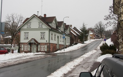foto, Viljandi, Tartu tn, Järve tn 2 pood (kauplus) talv 1958 F H.Riet rephoto