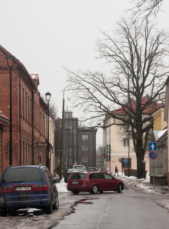 fotonegatiiv, Viljandi, Lossi-Kauba tn nurk, tänavavalgustustööd, 1912, foto J. Riet rephoto
