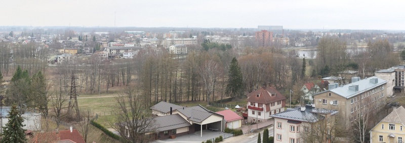 foto, Viljandi, Paalalinn, Pauluse kiriku tornist, 1972, foto E. Veliste rephoto