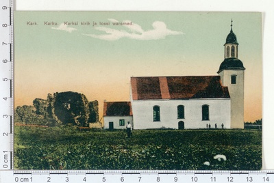 Karksi church and castle roofs  duplicate photo