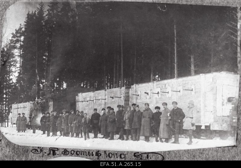 War of Liberty. 6.Jalaväepolgu 12.road near the Voltvet railway station at the narrow-minded arm train no.1 built by Pärnu Ühistöö.