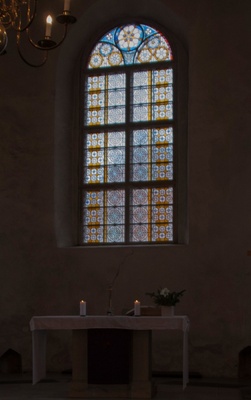 foto albumis, Viljandi, Jaani kirik, altar, u 1915, foto J. Riet rephoto