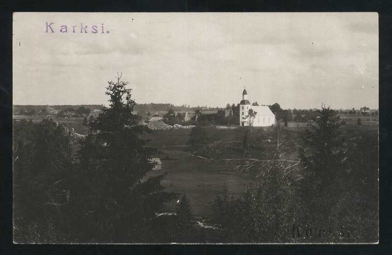 Postcard, Karksi-Nuia, Karksi org, castle resorts, church