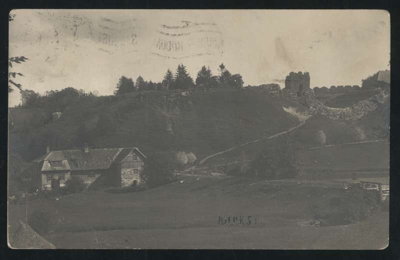 Postcard, Karksi-Nuia, Karksi org, vesks, castle recesses