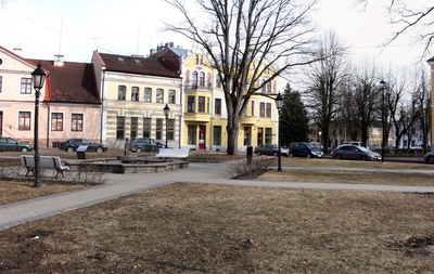 trükipostkaart, koloreeritud, Viljandi, turuplats, teemaja, u 1904, kirjastaja E. Ring rephoto