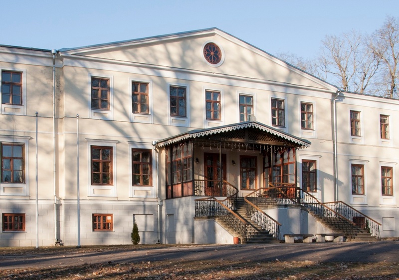 fotopostkaart, Viljandi khk, Vana-Võidu Põllutöökool, välisvaade, trepp, inimesed, u 1925 rephoto
