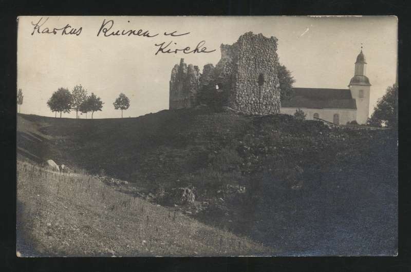 Postcard, Karksi-Nuia, Karksi org, castle resorts, church