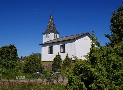 Assistant Church of Prangli Island (cable) from the southeast of 1922 rephoto
