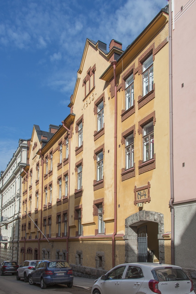 Oikokatu 4. Waldemar Aspelinin suunnittelema rakennus: "Hoppet"