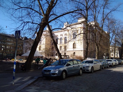Säätytalo, Nikolainkatu (Snellmaninkatu) 9 - 11, Rauhankadun puolelta nähtynä rephoto