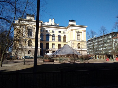 Säätytalo, Nikolainkatu (Snellmaninkatu) 9 - 11, takafasadi rephoto